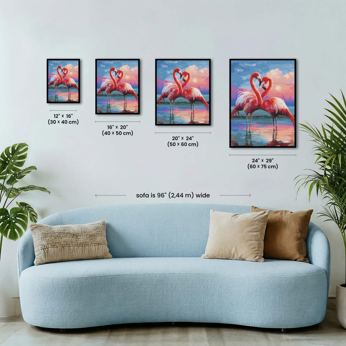 Sunset Flamingos