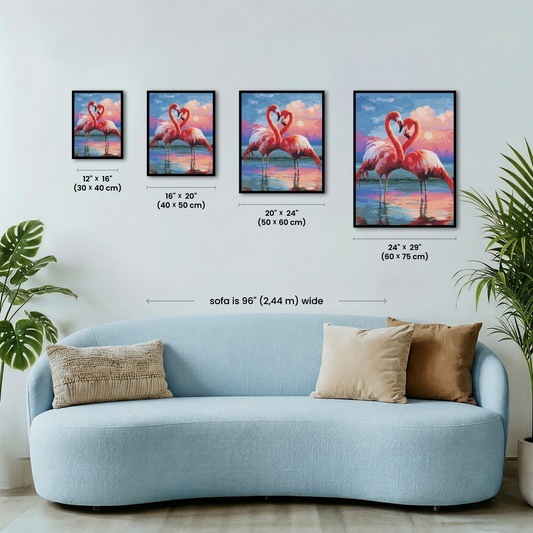 Sunset Flamingos