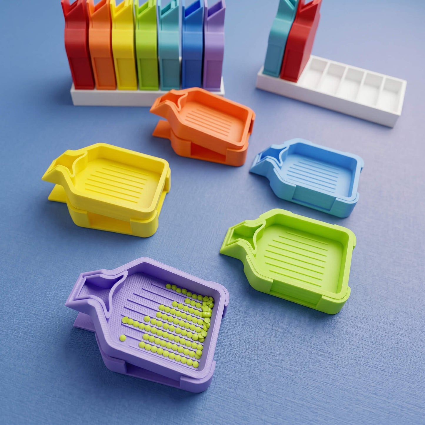 7 Mini Trays with Lids & Storage Base